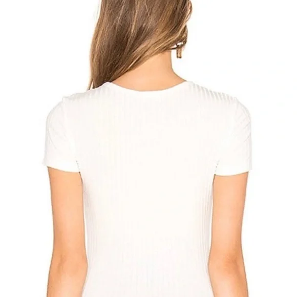 Free People Baby Rib Tee Ivory Sz M - Picture 2 of 8